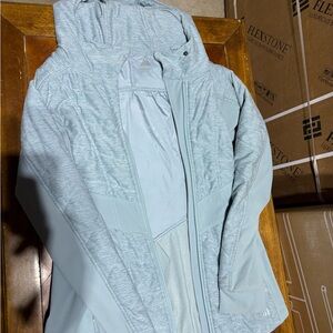 North Face Pseudio quilted hybrid jacket in light blue Woman’s Size Small